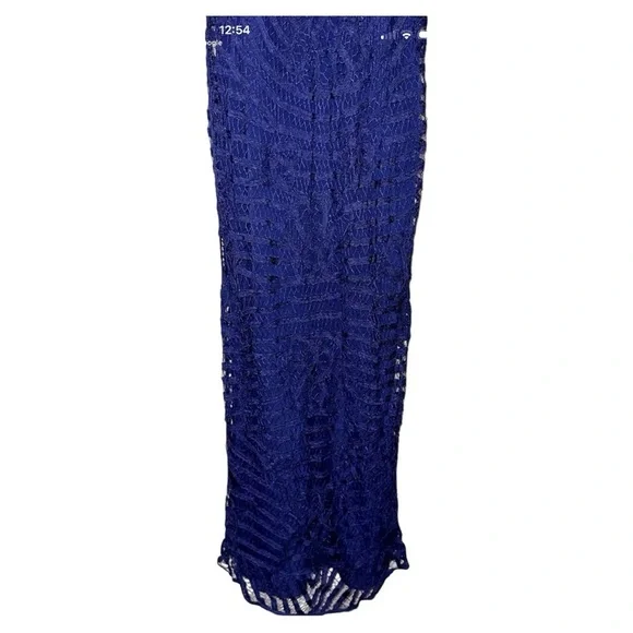 Lauren Ralph Lauren Blue Lace Maxi Dress – Size 12 – NWT - Picture 4 of 9